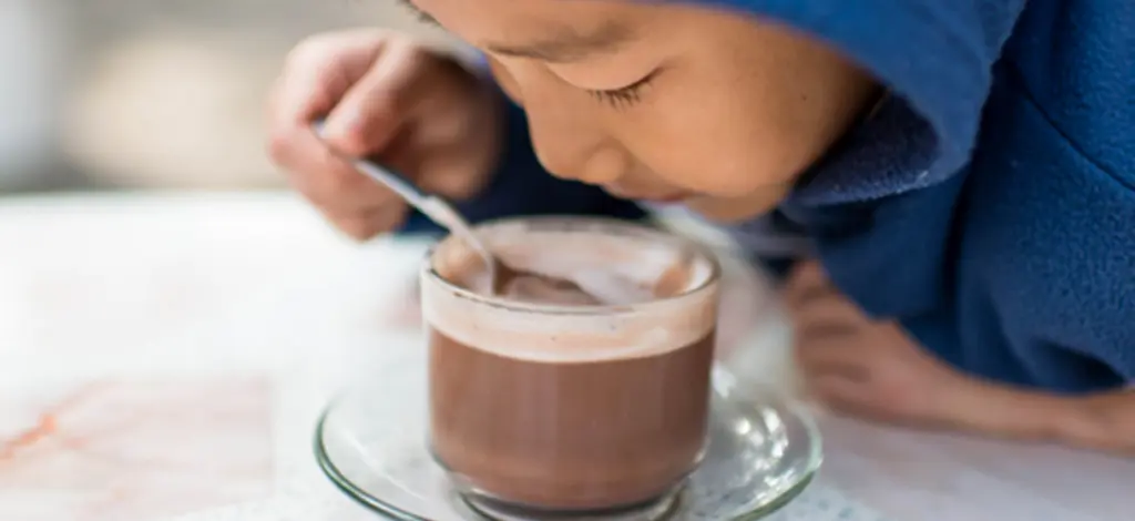 Warme chocolademelk zonder toegevoegde suikers