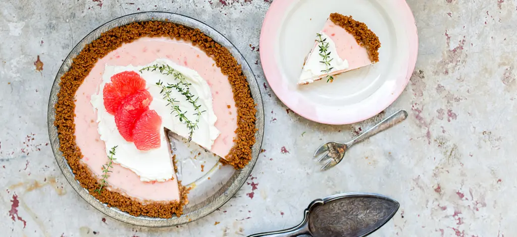 Speculaastaart met roze pompelmoes & kokos