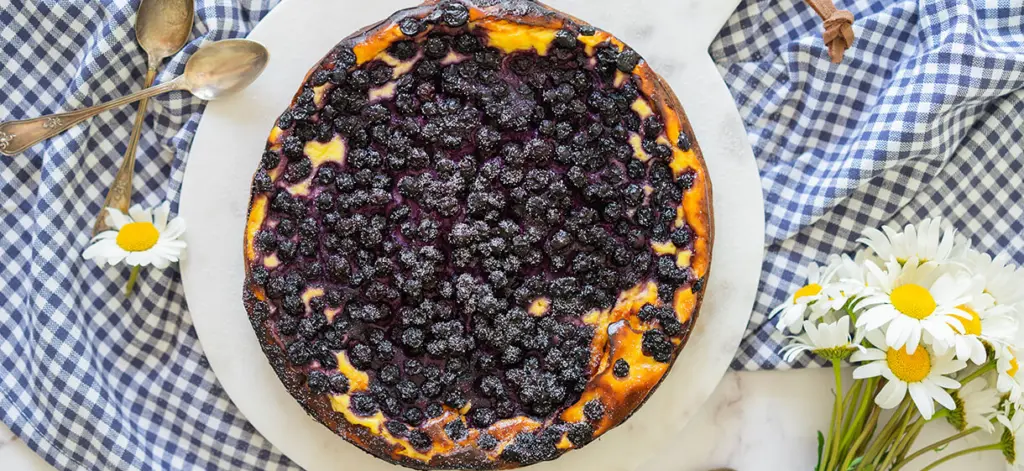 Cheesecake met blauwe bosbessen