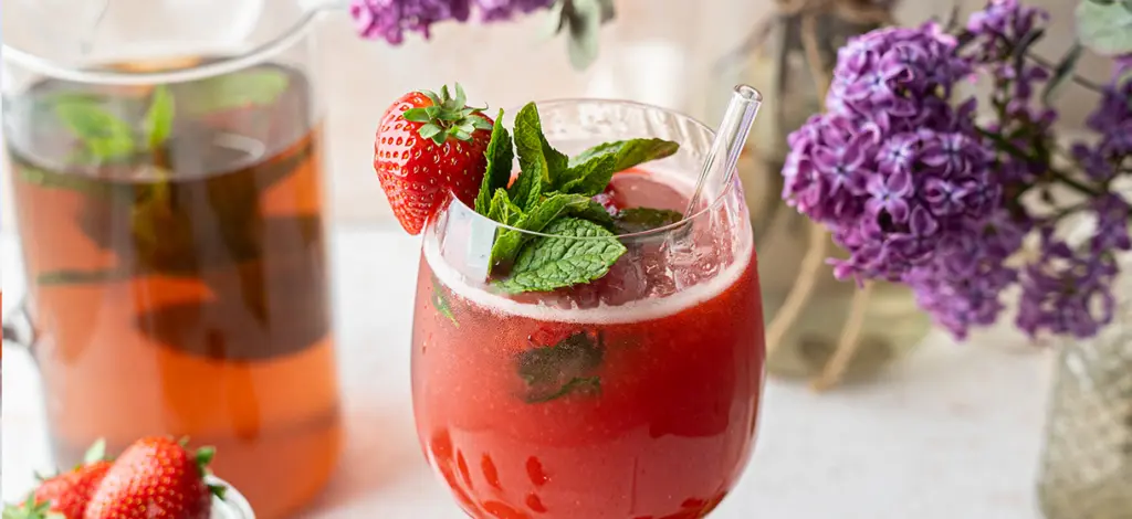 Mocktail hibiscus aardbei